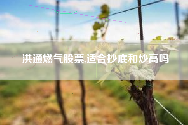 洪通燃气股票,适合抄底和炒高吗