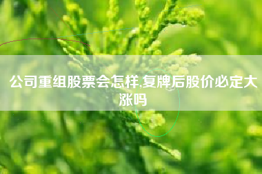 公司重组股票会怎样,复牌后股价必定大涨吗