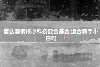 信达澳银核心科技混合基金,适合新手小白吗
