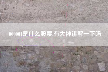 000001是什么股票,有大神讲解一下吗