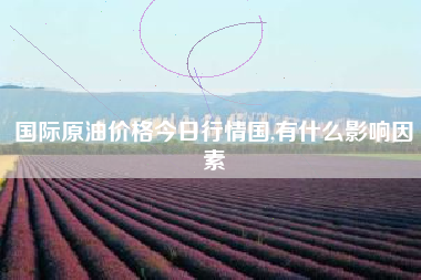 国际原油价格今日行情国,有什么影响因素