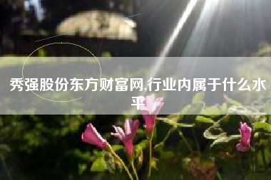 秀强股份东方财富网,行业内属于什么水平