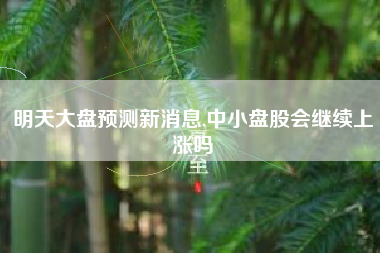明天大盘预测新消息,中小盘股会继续上涨吗