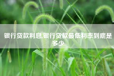 银行贷款利息,银行贷款最低利率到底是多少