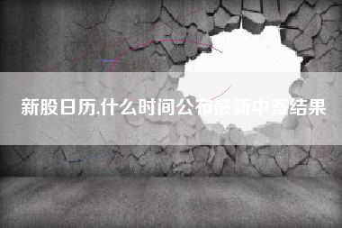 新股日历,什么时间公布最新中签结果