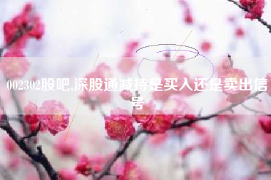 002302股吧,深股通减持是买入还是卖出信号