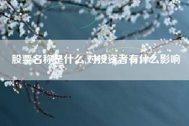 股票名称是什么,对投资者有什么影响