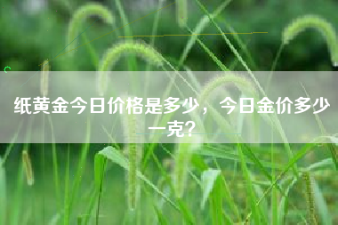纸黄金今日价格是多少，今日金价多少一克？