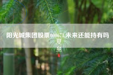阳光城集团股票000671,未来还能持有吗