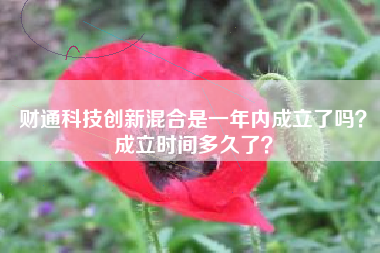 财通科技创新混合是一年内成立了吗？成立时间多久了？