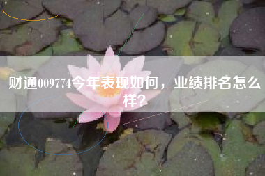 财通009774今年表现如何，业绩排名怎么样？