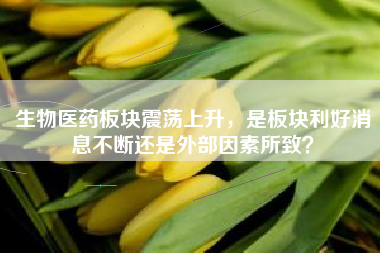 生物医药板块震荡上升，是板块利好消息不断还是外部因素所致？