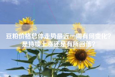 豆粕价格总体走势最近一周有何变化？是持续上涨还是有所回落？