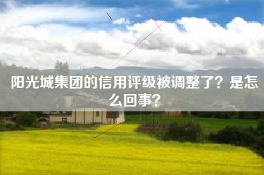 阳光城集团的信用评级被调整了？是怎么回事？