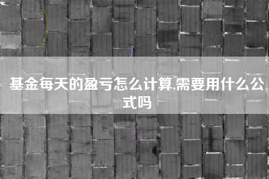 基金每天的盈亏怎么计算,需要用什么公式吗