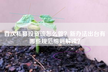 首次私募投资该怎么管？新办法出台有哪些规范细则解读？