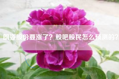 朗姿股份要涨了？股吧股民怎么预测的？