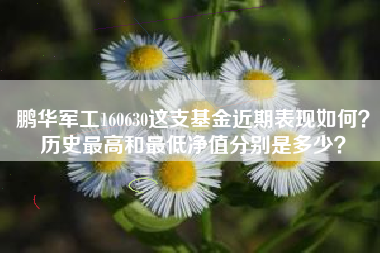 鹏华军工160630这支基金近期表现如何？历史最高和最低净值分别是多少？
