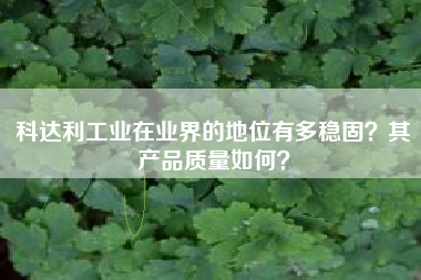 科达利工业在业界的地位有多稳固？其产品质量如何？