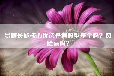 景顺长城核心优选是偏股型基金吗？风险高吗？