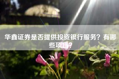 华鑫证券是否提供投资银行服务？有哪些项目？