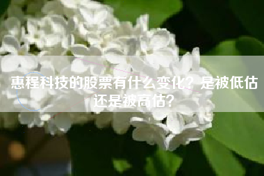 惠程科技的股票有什么变化？是被低估还是被高估？