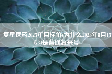 复星医药2023年目标价(为什么2023年8月13G34是普通复兴号
) 复星医药2023年目标价(为什么2023年8月13G34是普通复兴号
)