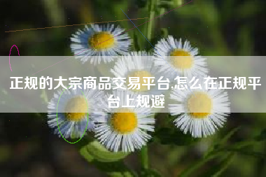 正规的大宗商品交易平台,怎么在正规平台上规避