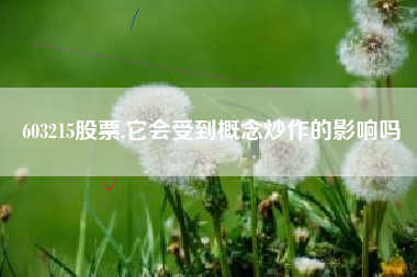 603215股票,它会受到概念炒作的影响吗