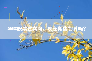 30058股票要卖吗，现在抛售划算吗？