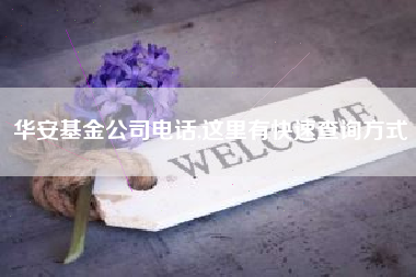 华安基金公司电话,这里有快速查询方式