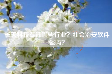 长天科技专注哪些行业？社会治安软件强吗？