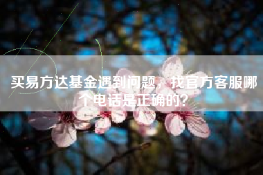 买易方达基金遇到问题，找官方客服哪个电话是正确的？