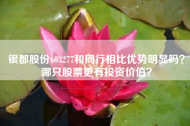 银都股份603277和同行相比优势明显吗？哪只股票更有投资价值？