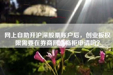 网上自助开沪深股票账户后，创业板权限需要在券商网点临柜申请吗？