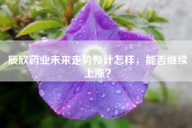 辰欣药业未来走势预计怎样，能否继续上涨？