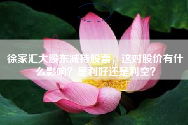 徐家汇大股东减持股票，这对股价有什么影响？是利好还是利空？