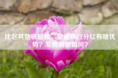 比起其他收息股，交通银行分红有啥优势？发展前景如何？