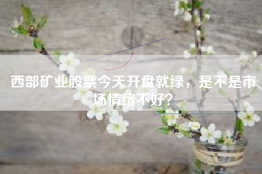 西部矿业股票今天开盘就绿，是不是市场情绪不好？