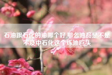 石油跟石化的油哪个好,那么油品是不是不及中石化这个炼油巨头