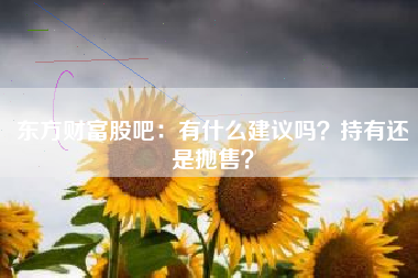 东方财富股吧：有什么建议吗？持有还是抛售？
