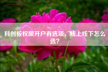 科创板权限开户有选项，线上线下怎么选？