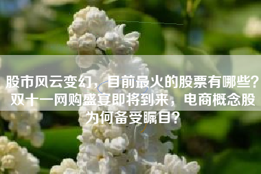 股市风云变幻，目前最火的股票有哪些？双十一网购盛宴即将到来，电商概念股为何备受瞩目？