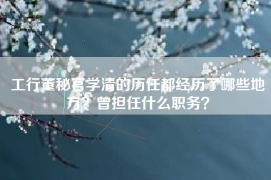 工行董秘官学清的历任都经历了哪些地方？曾担任什么职务？