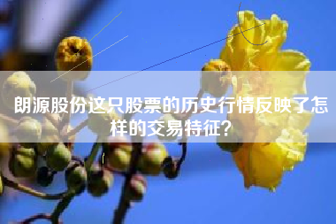 朗源股份这只股票的历史行情反映了怎样的交易特征？