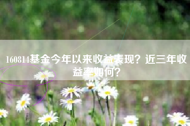 160814基金今年以来收益表现？近三年收益率如何？