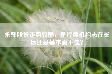 永鼎股份走势较弱，是控盘机构志在长远还是基本面不佳？