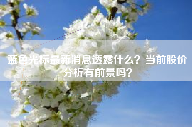 蓝色光标最新消息透露什么？当前股价分析有前景吗？