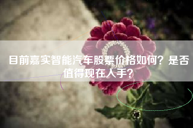 目前嘉实智能汽车股票价格如何？是否值得现在入手？