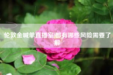 伦敦金喊单直播室,都有哪些风险需要了解